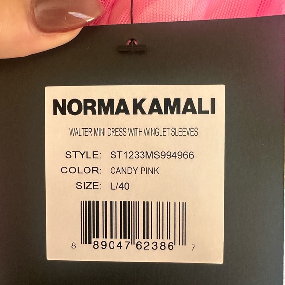 Norma Kamali Candy Pink Winglet Sleeve Dress - Picture 5 of 5